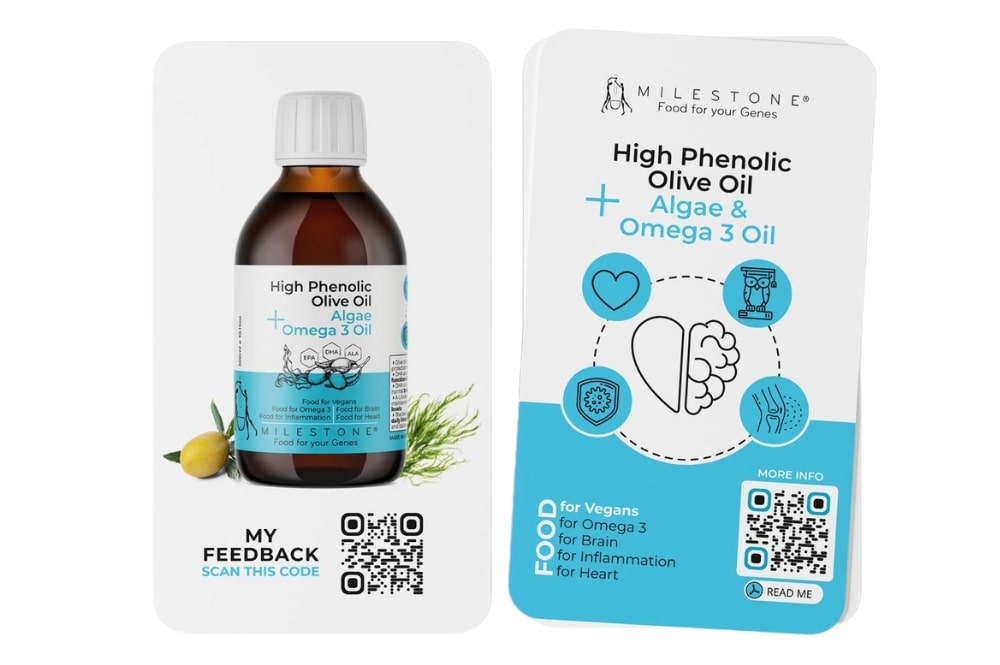 High Phenolic Olive + Vegan Algae Omega 3 Oil (EPA DHA ALA) review card 10% discount