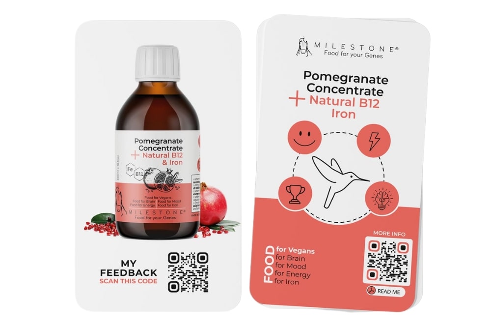 Pomegranate Concentrate with Vegan Vitamin B12 and Iron review card 10% discount