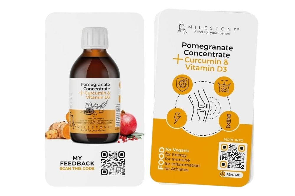 Pomegranate Concentrate with Vegan Curcumin + Vitamin D3 review card 10% discount