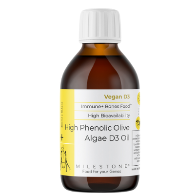 milestone food for your genes high phenolic olive oil with 600 IU vitamin d3