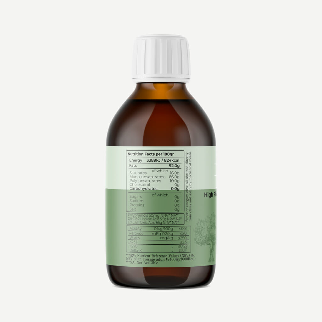 High Phenolic Olive Oil with plant 