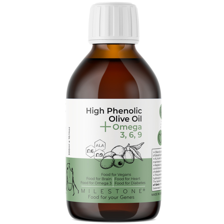 High Phenolic Olive Oil with plant based Omega 3 6 9 MILESTONE®